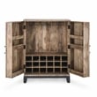Kosas Home Fixed Shelves Transitional Wood Bar Cabinet in Antique Gray