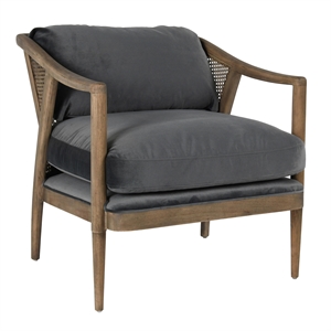 Kosas Home Regata Transitional Fabric Accent Chair in Storm Gray/Brown