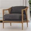 Kosas Home Regata Transitional Fabric Accent Chair in Storm Gray/Brown