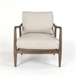 Kosas Home Lennon Linen Fabric & Rubberwood Accent Chair in Natural/Beige