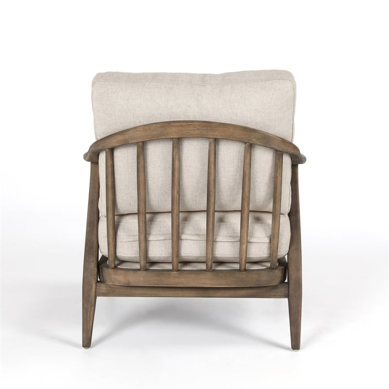 Kosas Home Lennon Linen Fabric & Rubberwood Accent Chair in Natural/Beige
