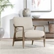 Kosas Home Lennon Linen Fabric & Rubberwood Accent Chair in Natural/Beige
