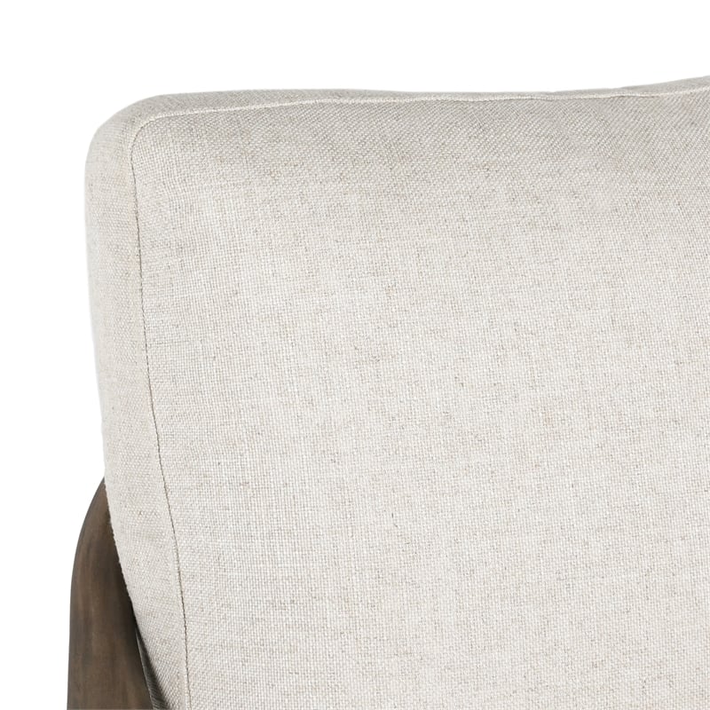 Kosas Home Lennon Linen Fabric & Rubberwood Accent Chair in Natural/Beige