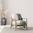 Kosas Home Lennon Linen Fabric & Rubberwood Accent Chair in Natural/Beige