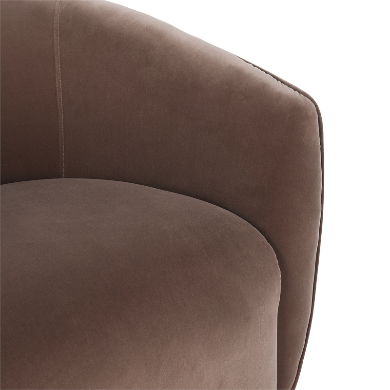 Kosas Home Harper Polyester Fabric Swivel Accent Chair in Rose Gold