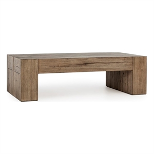 Kosas Home Bristol Transitional Reclaimed Oak Wood Coffee Table in Natural Brown