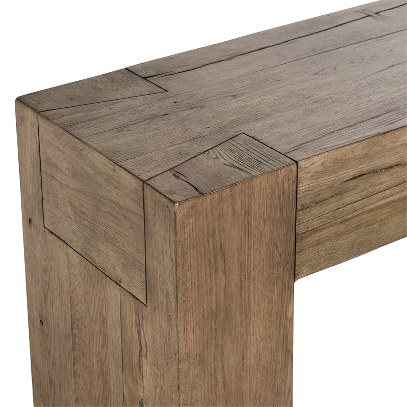 Kosas Home Bristol Reclaimed Oak Wood Console Table in Natural Brown