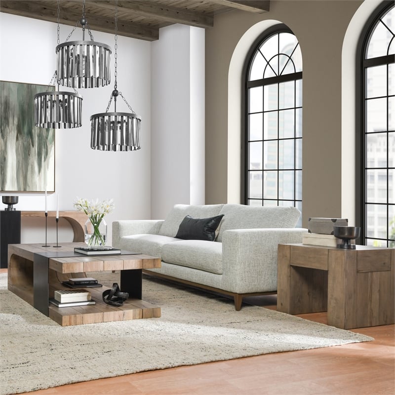 Kosas Home Bristol Reclaimed Oak Wood End Table in Natural Brown