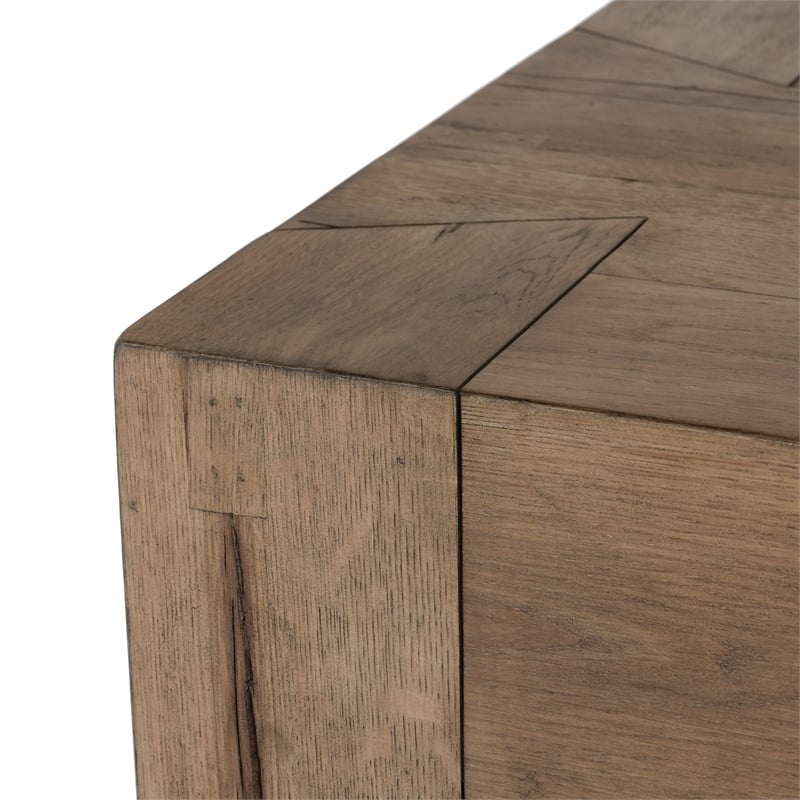 Kosas Home Bristol Reclaimed Oak Wood End Table in Natural Brown