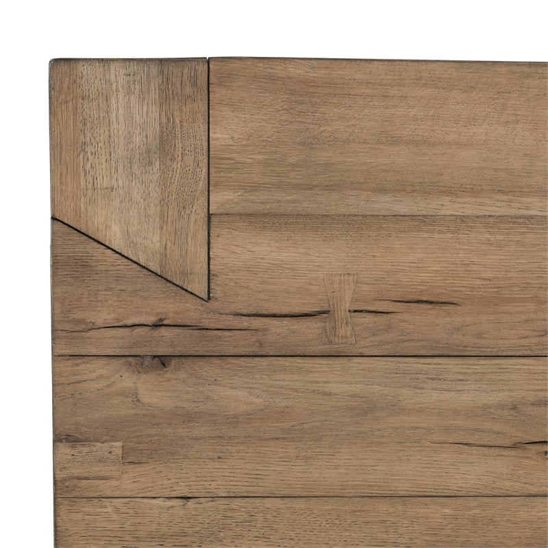 Kosas Home Bristol Reclaimed Oak Wood End Table in Natural Brown