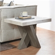 Kosas Home Durant Transitional Wood End Table in Antique White/Corsican Gray