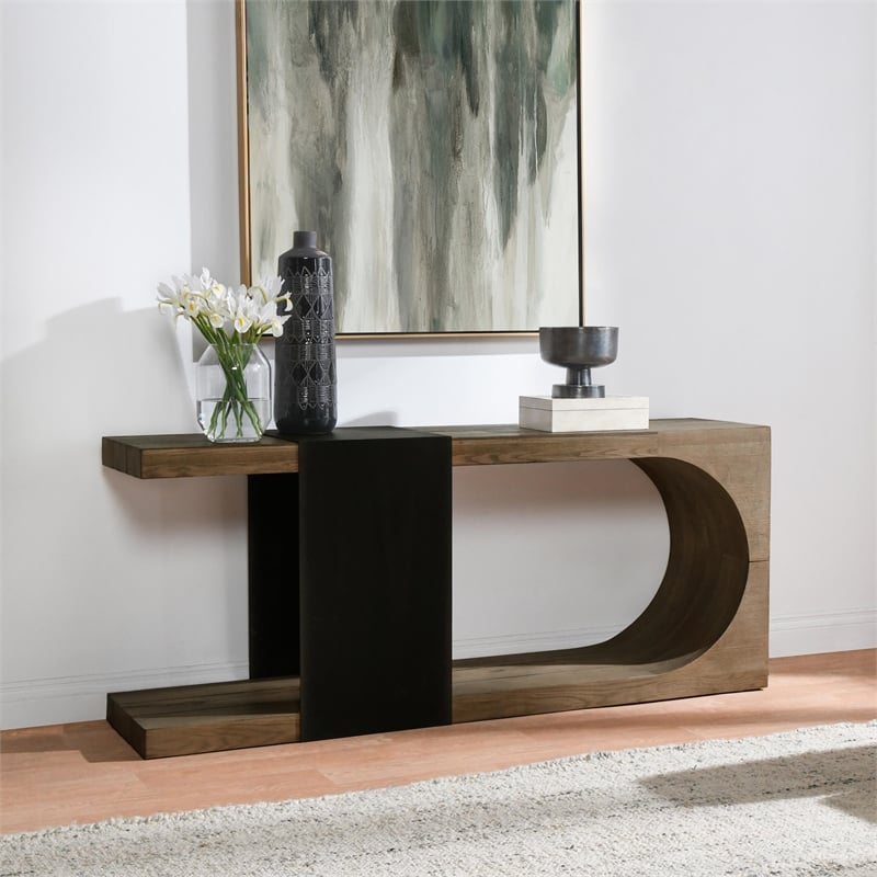 Kosas Home Danica Transitional Wood Console Table in Natural Brown