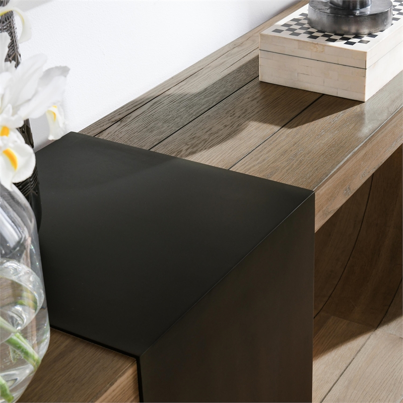 Kosas Home Danica Transitional Wood Console Table in Natural Brown