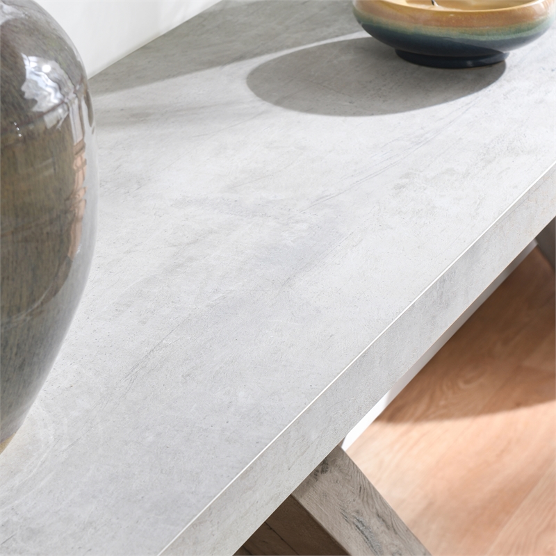 Kosas Home Durant Transitional Wood Console Table in Antique White/Corsican Gray