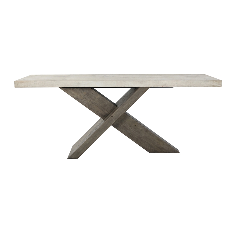 Kosas Home Durant Transitional Wood Console Table in Antique White/Corsican Gray