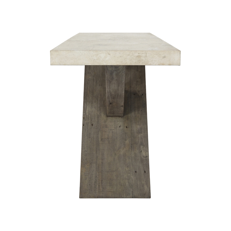 Kosas Home Durant Transitional Wood Console Table in Antique White/Corsican Gray