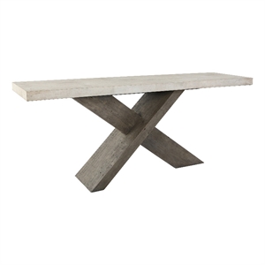 kosas home durant transitional wood console table in antique white/corsican gray