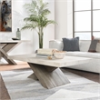Kosas Home Durant Transitional Wood Coffee Table in Antique White/Corsican Gray