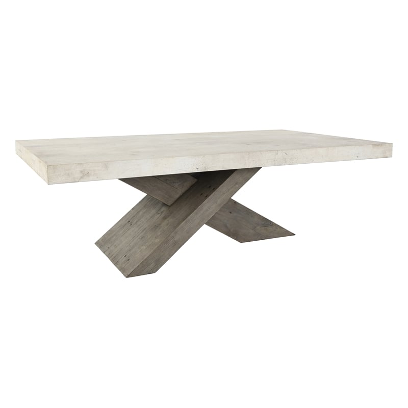 Kosas Home Durant Transitional Wood Coffee Table in Antique White/Corsican Gray
