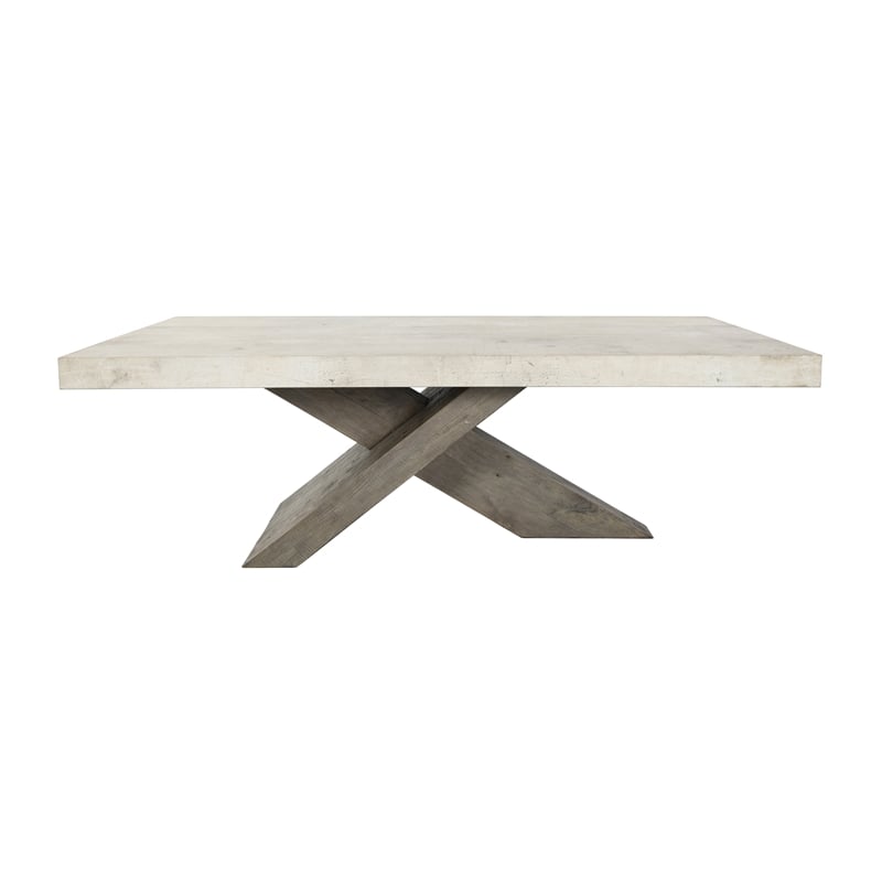 Kosas Home Durant Transitional Wood Coffee Table in Antique White/Corsican Gray