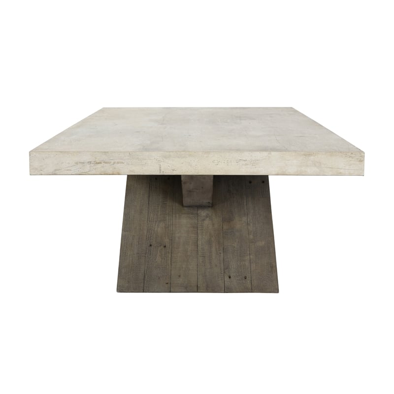 Kosas Home Durant Transitional Wood Coffee Table in Antique White/Corsican Gray
