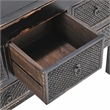 Kosas Home Lahey 11-Drawer Reclaimed Pine Wood Console Table in Black