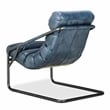 Kosas Home Jackson Transitional Leather Accent Chair in Dark Blue