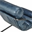 Kosas Home Jackson Transitional Leather Accent Chair in Dark Blue