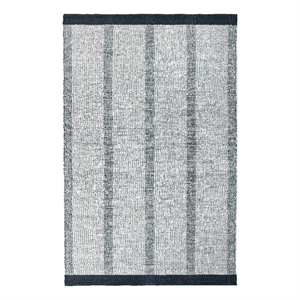 Kosas Home Kochi 96 x 120&quot Striped Jute & Cotton Area Rug in Ivory/Black