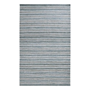 Kosas Home Del Mar 60 x 96&quot Striped Jute & Cotton Area Rug in Aqua Blue