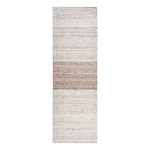 Kosas Home Opal Beach 30 x 96&quot Striped Ombre Polyester Fabric Area Rug in Sand