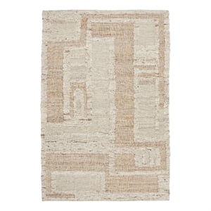 Kosas Home Muda 60 x 96&quot Abstract Geometric Wool Area Rug in Natural/Ivory