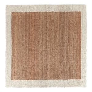 Kosas Home Frame 96 x 96&quot Jute Fabric Area Rug in Natural/Ivory