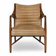 Kosas Home Kenneth Transitional Leather & Wood Accent Chair in Natural/Tan