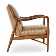 Kosas Home Kenneth Transitional Leather & Wood Accent Chair in Natural/Tan