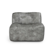 Kosas Home Gabriel Top Grain Leather Swivel Accent Chair in Gray