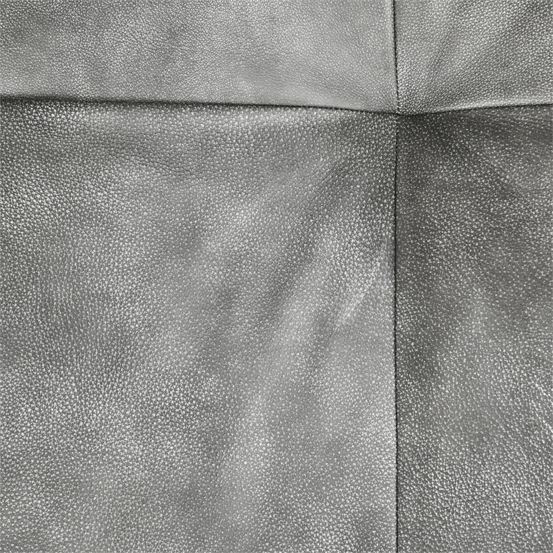 Kosas Home Gabriel Top Grain Leather Swivel Accent Chair in Gray