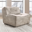 Kosas Home Gabriel Top Grain Leather Swivel Accent Chair in Sand Gray