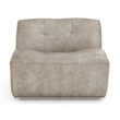Kosas Home Gabriel Top Grain Leather Swivel Accent Chair in Sand Gray