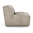 Kosas Home Gabriel Top Grain Leather Swivel Accent Chair in Sand Gray