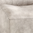 Kosas Home Gabriel Top Grain Leather Swivel Accent Chair in Sand Gray