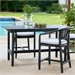 Kosas Home Dawn Transitional Teak Wood Outdoor Counter Table in Matte Black