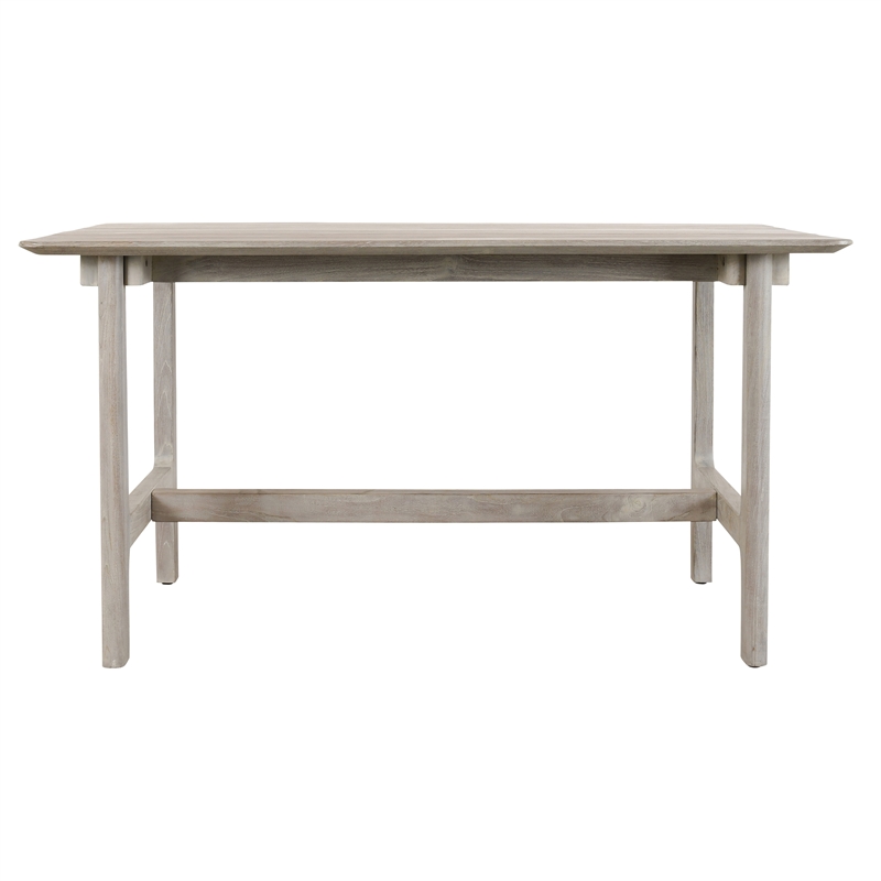 Kosas Home Dawn Transitional Teak Wood Outdoor Counter Table in Matte Gray
