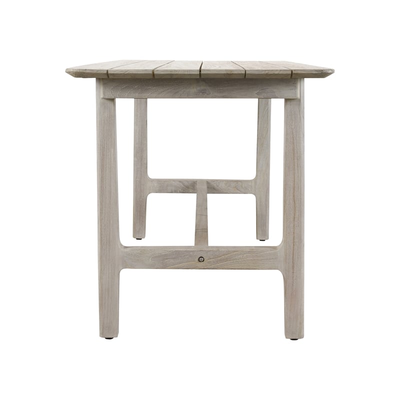 Kosas Home Dawn Transitional Teak Wood Outdoor Counter Table in Matte Gray
