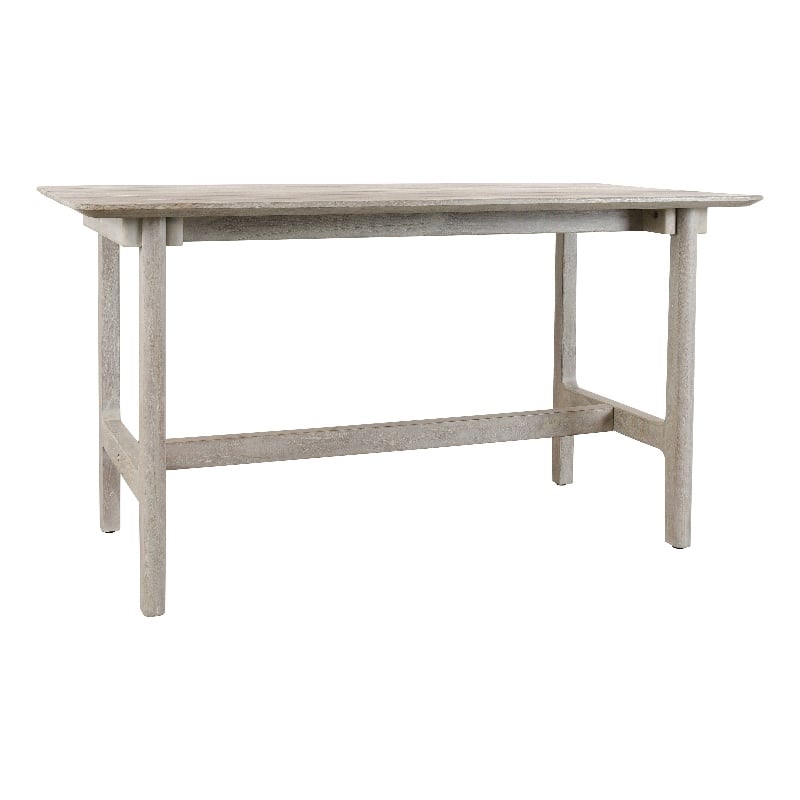 Kosas Home Dawn Transitional Teak Wood Outdoor Counter Table in Matte Gray
