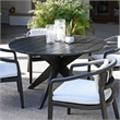 Kosas Home Alameda Round Wood Outdoor Dining Table in Matte Black