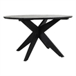 Kosas Home Alameda Round Wood Outdoor Dining Table in Matte Black
