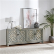 Kosas Home Antigua 4-Door Transitional Wood Sideboard in Antique Blue
