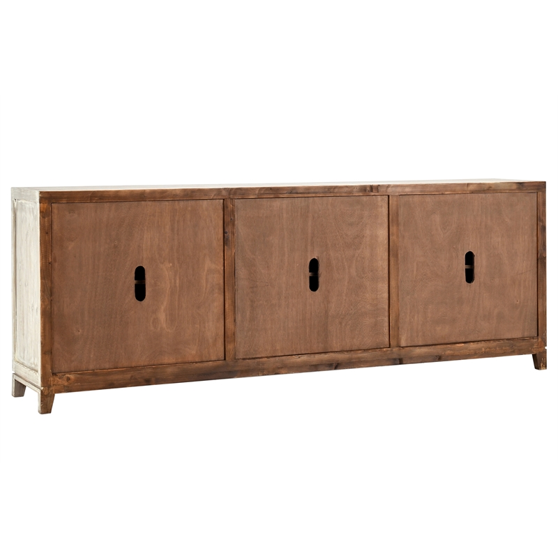 Kosas Home Arley 6-Door Transitional Wood Sideboard in Distressed Ivory