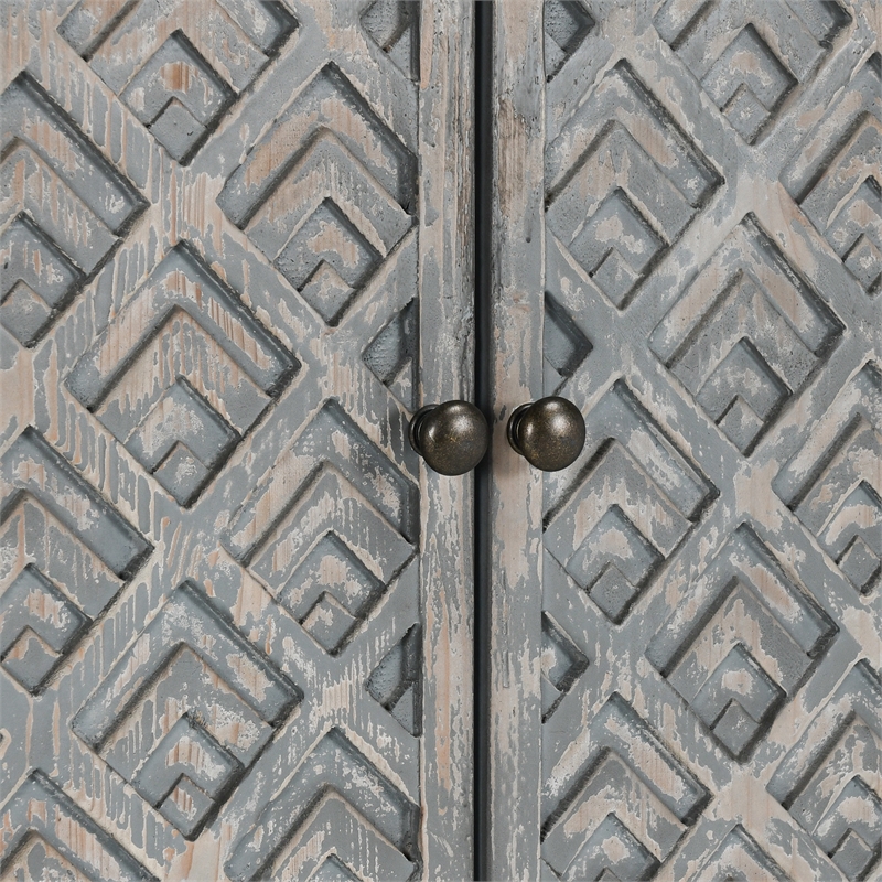 Kosas Home Jonas 6-Door Transitional Wood Sideboard in Antique Blue